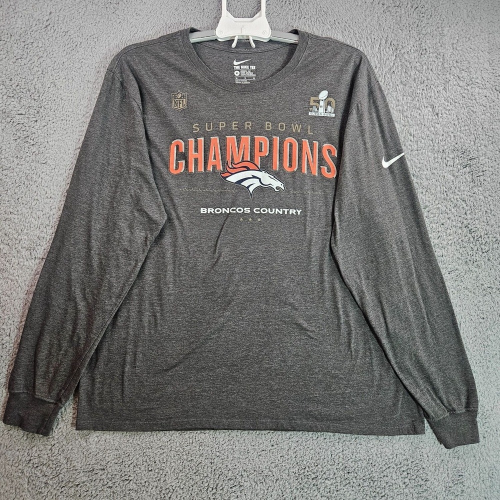 Nike Tee Shirt Men XL Athletic Cut‎ - Super Bowl Champions - Long Sleeve Gray
